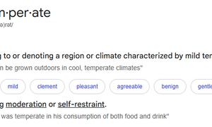 Bill's BIG Word of the Day - temperate